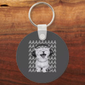 Aaaa Screaming Cat Meme Wearing Headphones Cat Int Sleutelhanger (Voorkant)
