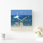 Aaah...een dag op het strand vierkante klok (Huis)