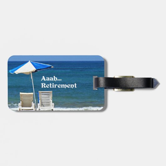 Aaah...Pensioen, die zich bij de Beach opnieuw ric Bagagelabel (Achterkant horizontaal)