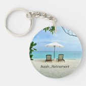 Aaah...pensioen, ontspannend strandtafereel sleutelhanger (Voorkant)
