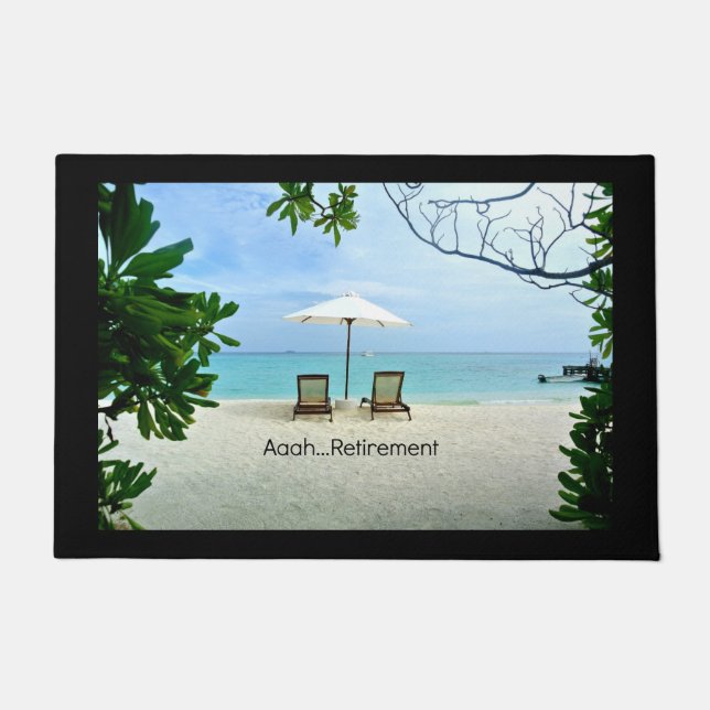 Aaah...pensioen, populair ontwerp. deurmat (Voorkant)