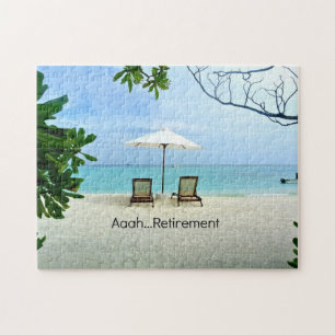 Aaah...pensionering , ontspanning op het strand legpuzzel