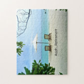 Aaah...pensionering , ontspanning op het strand legpuzzel (Verticaal)