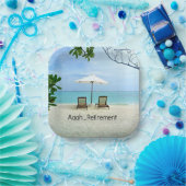 Aaah... pensionering, populair design, papieren bordje (Feest)