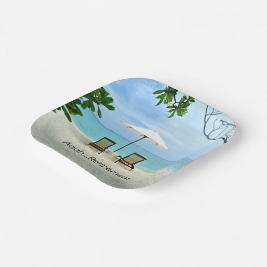 Aaah... pensionering, populair design, papieren bordje (Gebogen)