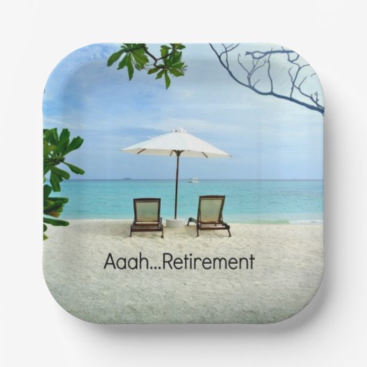 Aaah... pensionering, populair design, papieren bordje (Voorkant)