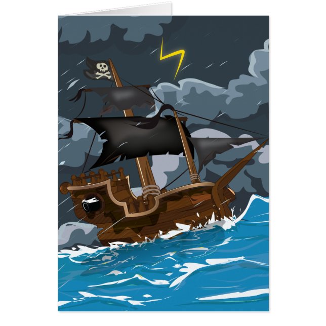 AAAR ! Vieux bateau pirate dans la tempête (Devant)
