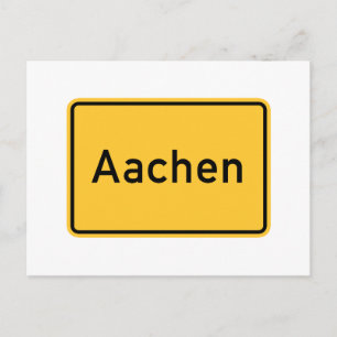 Aachen, Duitsland wegwijzer Briefkaart