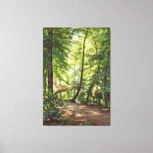 Aagaard Forest Stream Landscape Painting Canvas Afdruk
