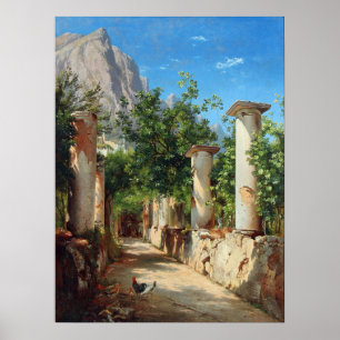 Aagaard oude kolommen in Italië schilderen Poster