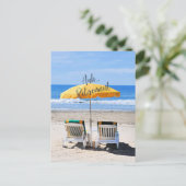 Aah...pensioen, een dag aan het strand briefkaart (Staand voorkant)