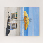 Aah pensionering, deckstoelen op het strand legpuzzel (Horizontaal)