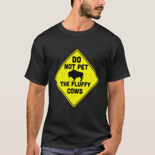 Aai de Fluffy Koeien Niet Bizon Buffalo Retro Roa T-shirt