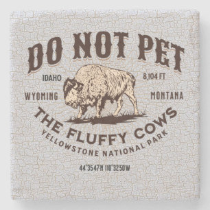Aai de Fluffy Koeien van Yellowstone National niet Stenen Onderzetter