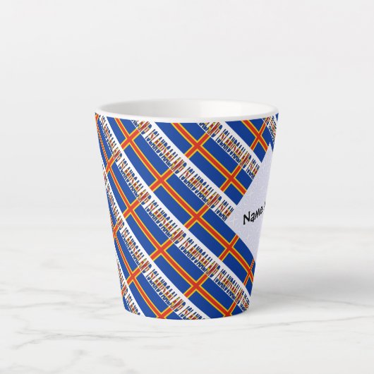 Aaland Islands and Ålander Flag Tiled Personalized Latte Mok (Voorkant)