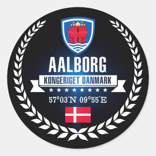 Aalborg Ronde Sticker (Voorkant)