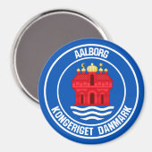 Aalborg Round Emblem Magneet (Voorkant / Achterkant)