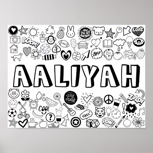 'AALIYAH'-kleurenweergave Poster (Voorkant)