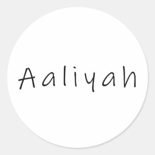 Aaliyah-naam Ronde Sticker