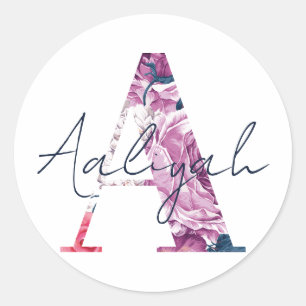 Aaliyah Nom Autocollant Personnalisé Filles Étique