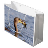 aalscholver met vis large cadeautasje (Voorkant Gekanteld)