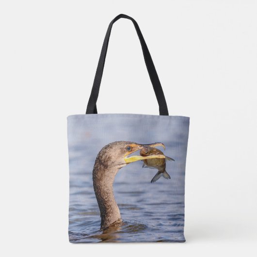 aalscholver met vis tote bag (Achterkant)