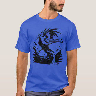 Aalscholver Vogel Met Grote Ogen Potlood Schets Jo T-shirt