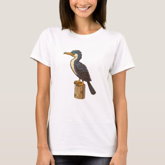 Aalscholver vogel Vrouwen Basic T-shirt (Voorkant)