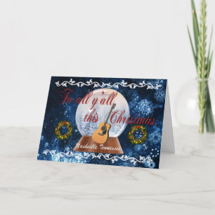 Aan Al Y'all Deze Kaart van Nashville van Kerstmis
