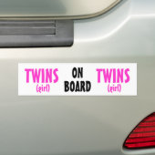 Aan boord - Girl Twins Bumpersticker (Op auto)