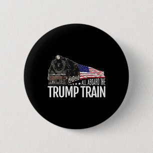 Aan boord van de Trump Train 2020 Amerikaanse vlag Ronde Button 5,7 Cm
