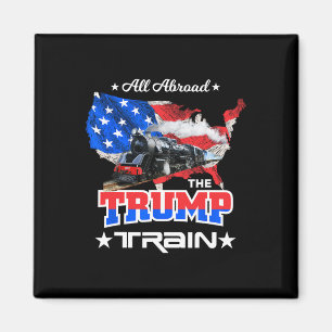 Aan boord van de Trump Train 2022 Amerikaanse vlag Magneet