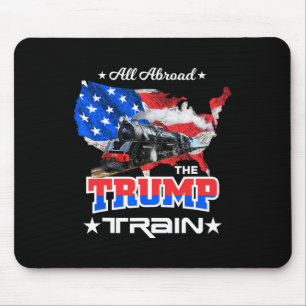 Aan boord van de Trump Train 2022 Amerikaanse vlag Muismat