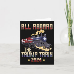 Aan boord van de Trump Train 2024 Amerikaanse vlag Kaart