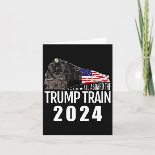Aan boord van de Trump Train 2024 Amerikaanse vlag Kaart