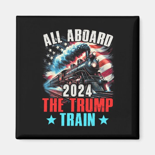 Aan boord van de Trump Train 2024 Trump 2024 Ameri Magneet (Voorkant)
