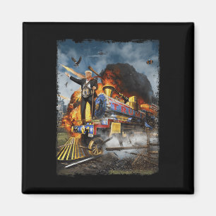 Aan boord van de Trump Train Grappige Donald Trump Magneet