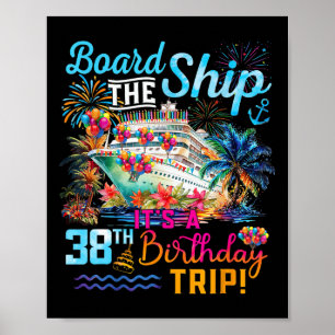 Aan boord van het schip het is een 38e verjaardag poster
