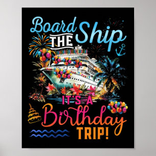 Aan boord van het schip is een verjaardagsreis fam poster