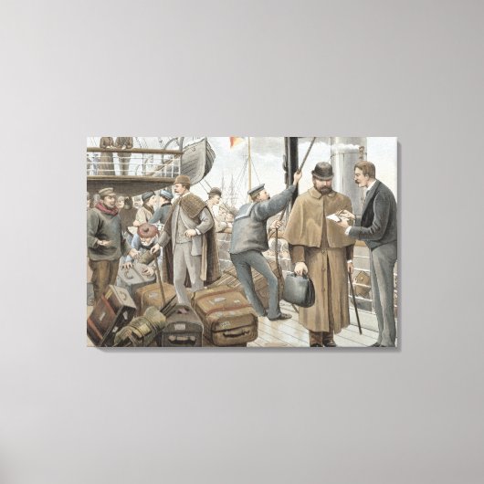 Aan boord van Tilbury, van 'P & O Pencillings' Canvas Afdruk (Voorkant)