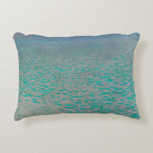 Aan de Attersee van Gustav Klimt, Vintage Fine Art Accent Kussen