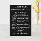 AAN *DE BAAS* MIDDELBARE LEEFTIJD SMS'EN VERJAARDA KAART (Gele Bloem)