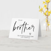 Aan de bruidegom broer op uw huwelijksdag cadeau kaart (Gele Bloem)