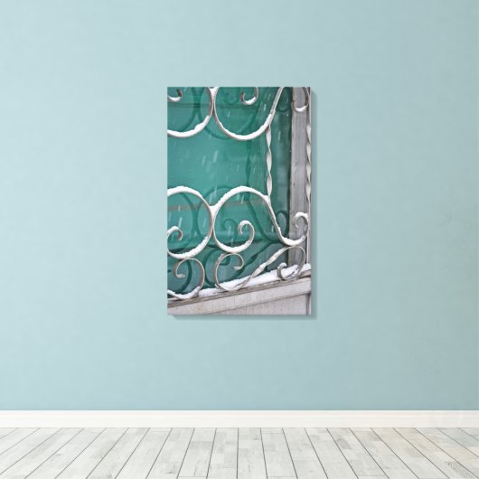 Aan de deur canvas afdruk (Insitu (Houten vloer))