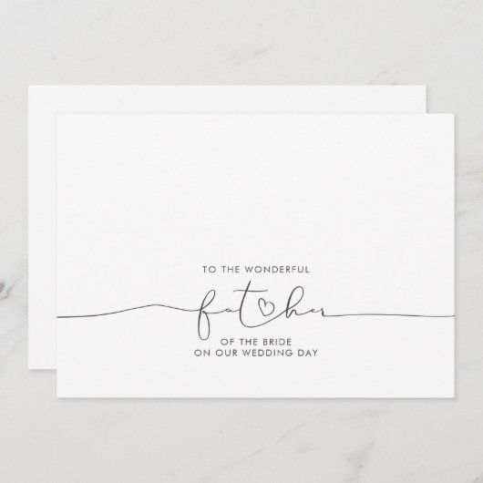 Aan de geweldige vader van de Bride Message (Voorkant / Achterkant)