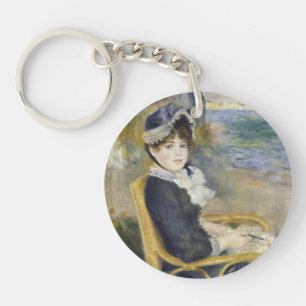 Aan de kust, olieverf portret, Renoir Sleutelhanger