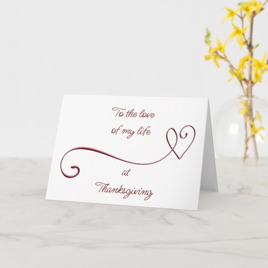 AAN DE "LIEFDE VAN MIJN LEVEN" OP "THANKSGIVING" KAART (Gele Bloem)