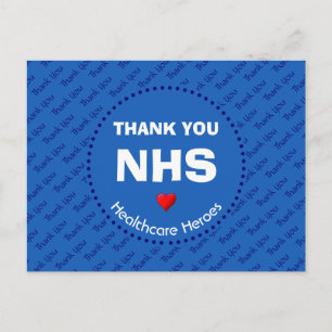 AAN DE NHS BEDANKT Gezondheidszorg Helden AANPASBA Briefkaart