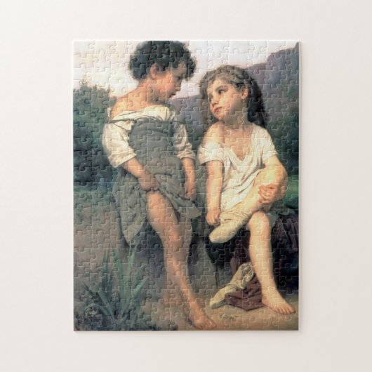 Aan de rand van de Brook, Bouguereau Legpuzzel (Verticaal)