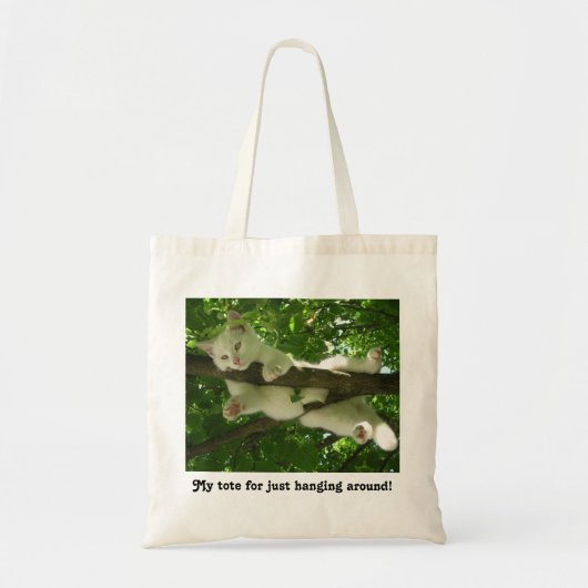 Aan de rand van een kat tote bag (Voorkant)